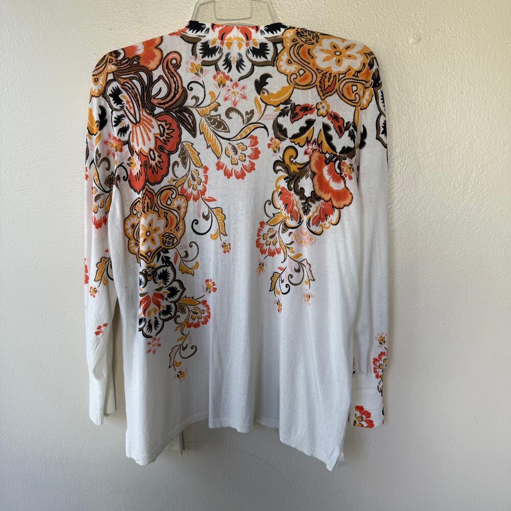 Chico's Summer Romance women’s long-sleeve cardigan sweater floral Size XL - Picture 6 of 9